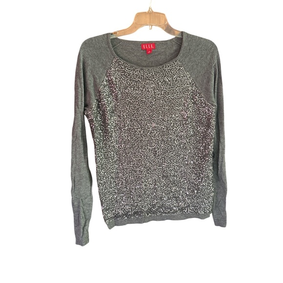 Elle Sweaters - Elle gray sequin sweater size Medium